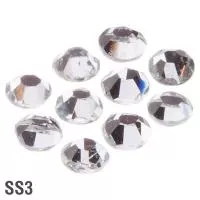 Термостразы универсальные кристальные Swarovski в баночке, Чехия (01 SS3 (1,3-1,4 мм) 250-280 шт.) Irisk